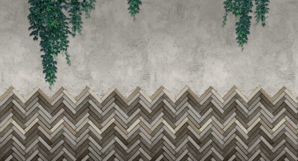 Fotobehang Fishbone bricks