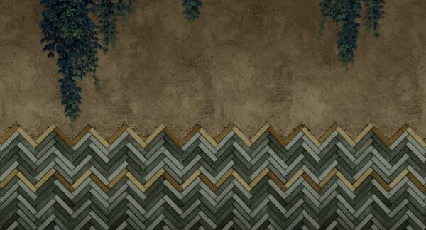 Fotobehang Fishbone bricks