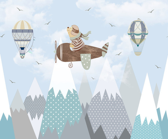 Cute Walls - Air Travel Bear 318x280cm