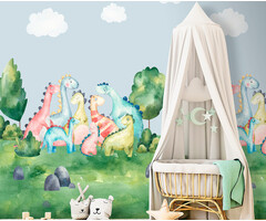 Cute Walls - Dino Land 212x280cm