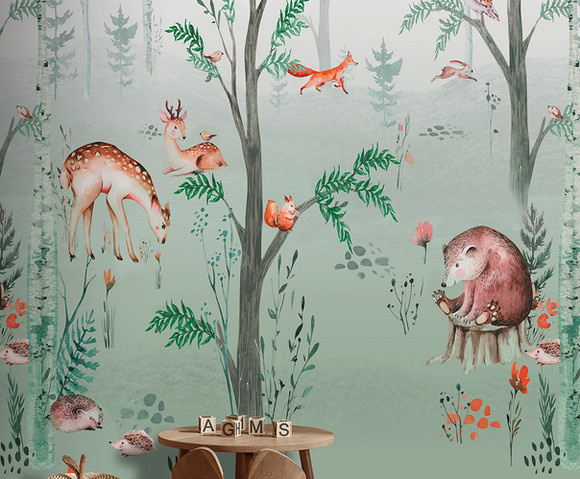 Cute Walls - Forest Friends 212x280cm