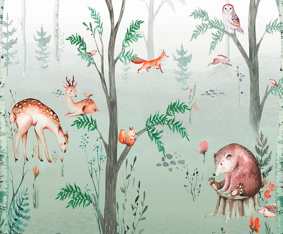 Cute Walls - Forest Friends 212x280cm