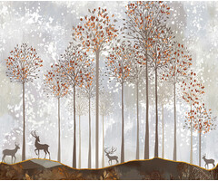 Cute Walls - Forest Deer 212x280cm