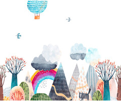 Cute Walls - Colourful Landscape 212x280cm