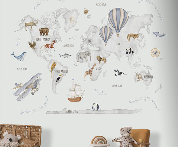 Cute Walls - Adventure Atlas Art 212x280cm