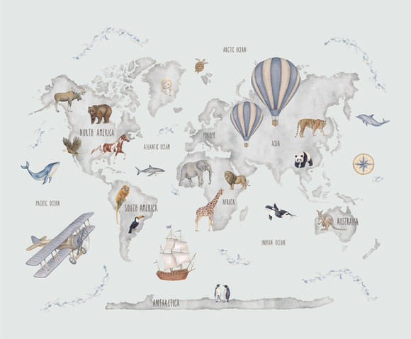 Cute Walls - Adventure Atlas Art 212x280cm