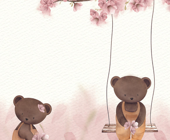 Cute Walls - Swinging Teddy 212x280cm