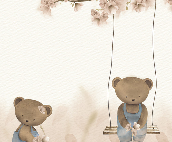 Cute Walls - Swinging Teddy 212x280cm