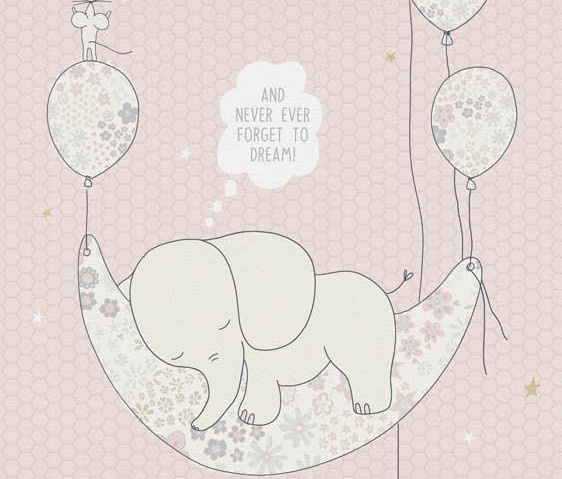 Sofie & Junar - Elephant In The Room Pink 100x280cm