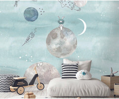 Sofie & Junar - To The Moon Blue 200x280cm