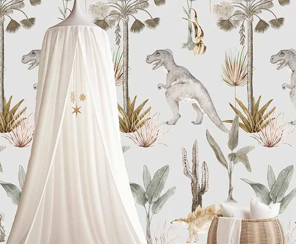 Sofie & Junar - Dino Parc Gray 100x280cm