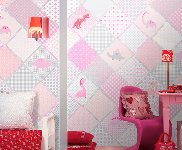 Kay & Liv - Dino Love Roze 200x280cm