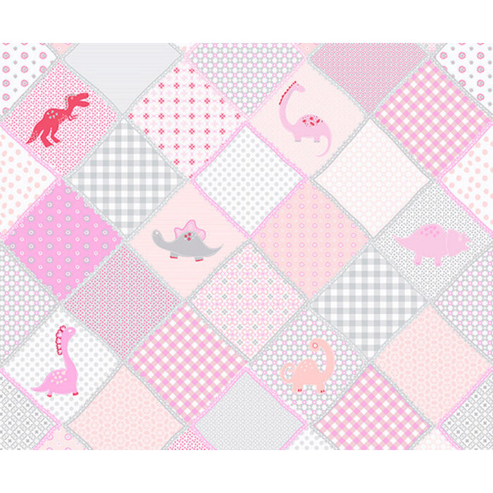 Kay & Liv - Dino Love Roze 200x280cm