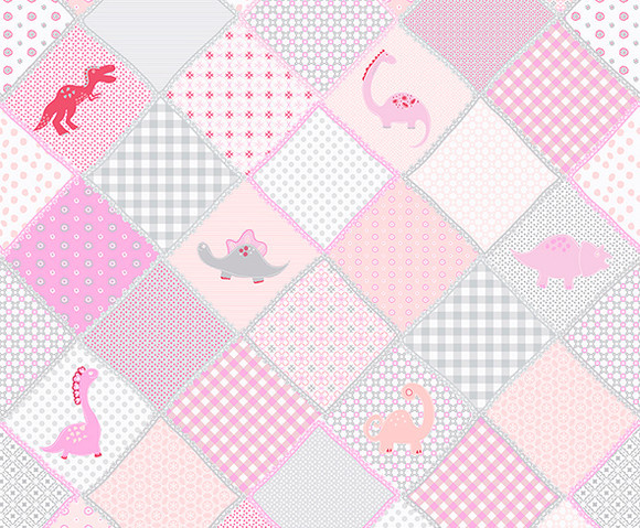 Kay & Liv - Dino Love Roze 200x280cm