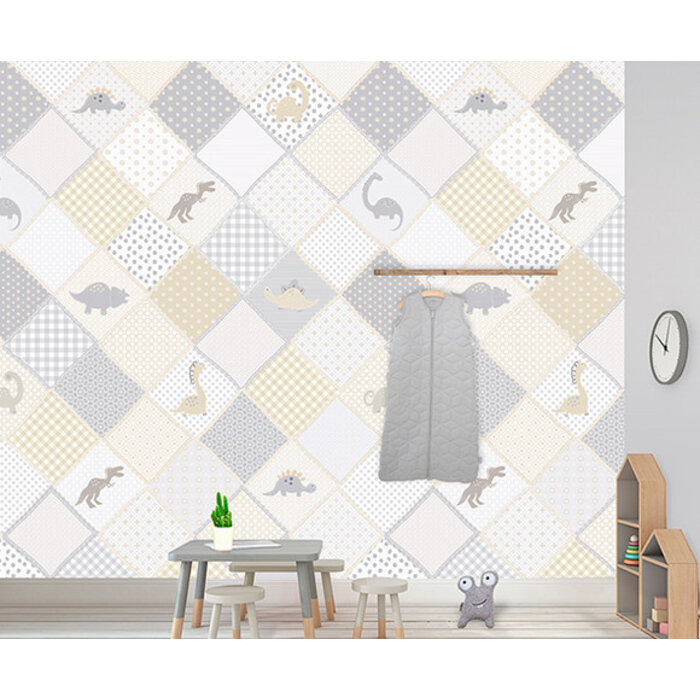 Kay & Liv - Dino Love Grijs 200x280cm