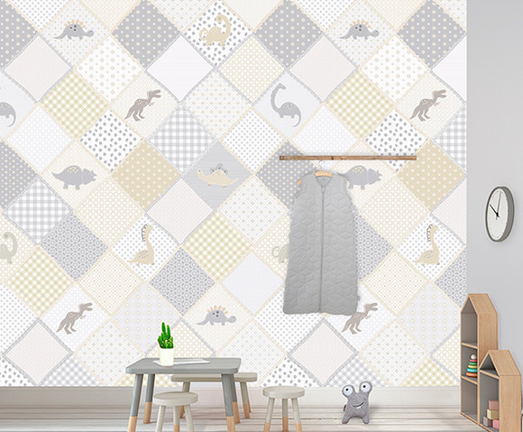 Kay & Liv - Dino Love Grijs 200x280cm