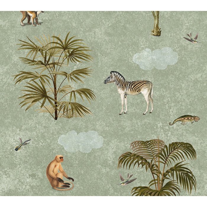 Olive & Noah - Quiet Jungle Green 100x280cm