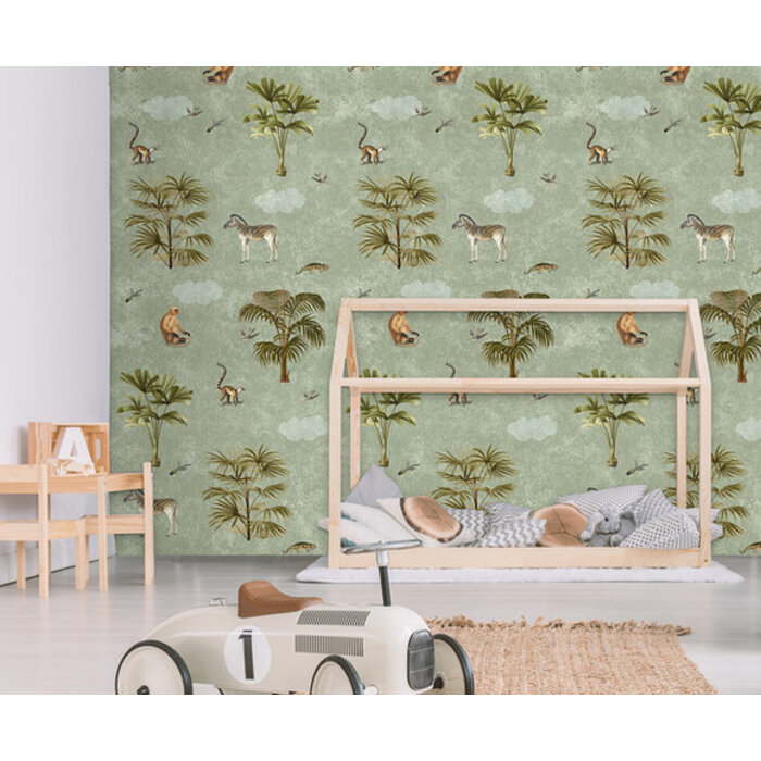 Olive & Noah - Quiet Jungle Green 100x280cm