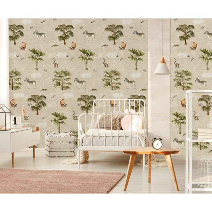 Olive & Noah - Quiet Jungle Sand 100x280cm
