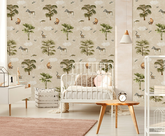 Olive & Noah - Quiet Jungle Sand 100x280cm
