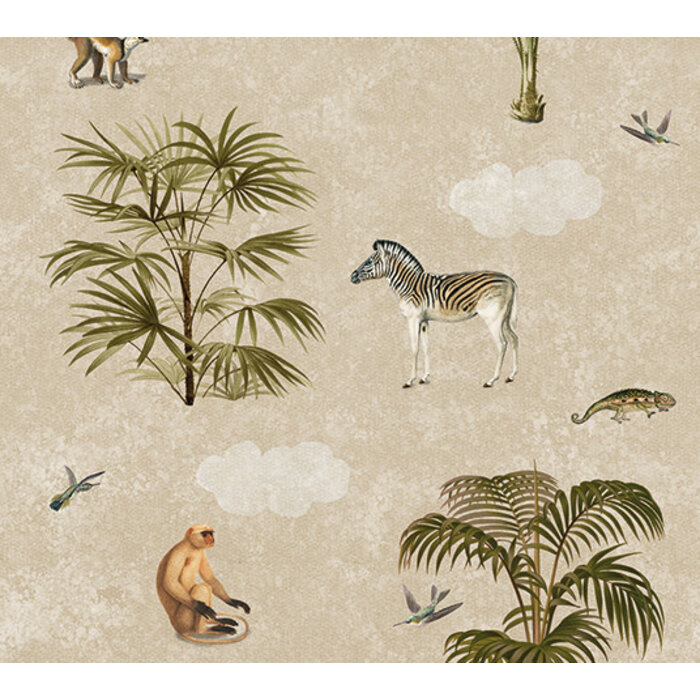 Olive & Noah - Quiet Jungle Sand 100x280cm