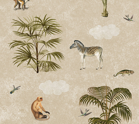 Olive & Noah - Quiet Jungle Sand 100x280cm