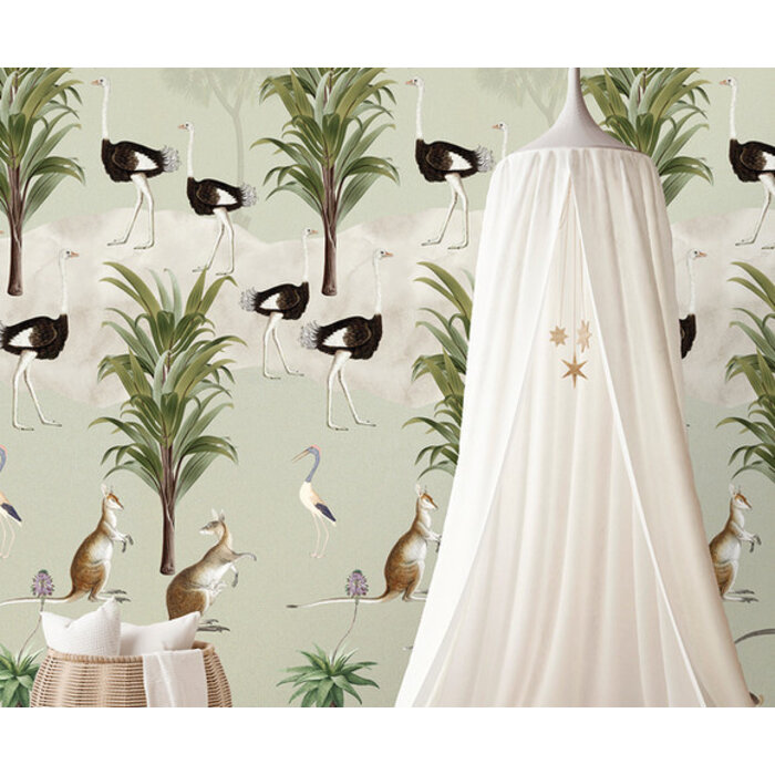 Olive & Noah - Ostrich Jungle green 100x280cm