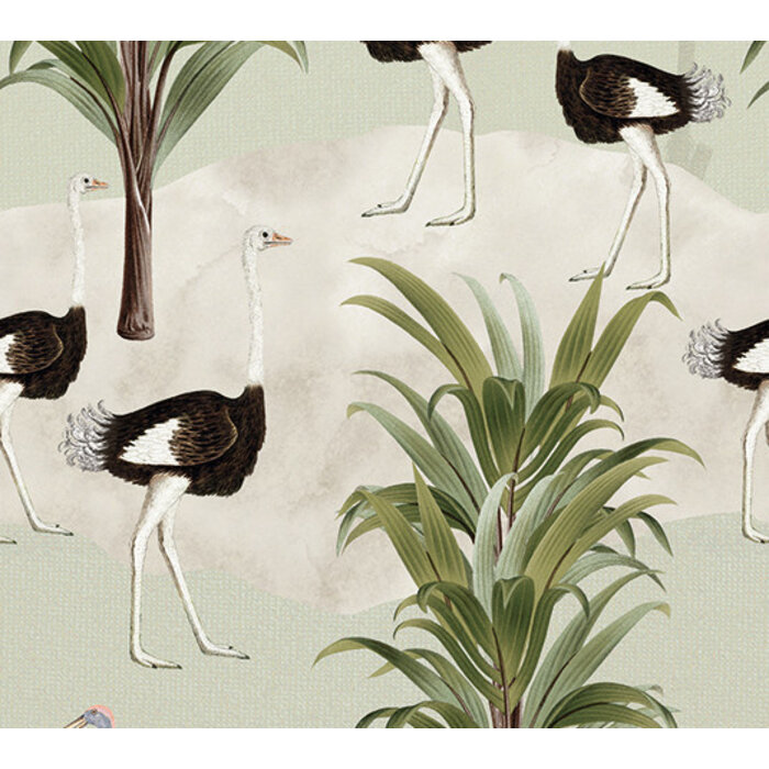 Olive & Noah - Ostrich Jungle green 100x280cm