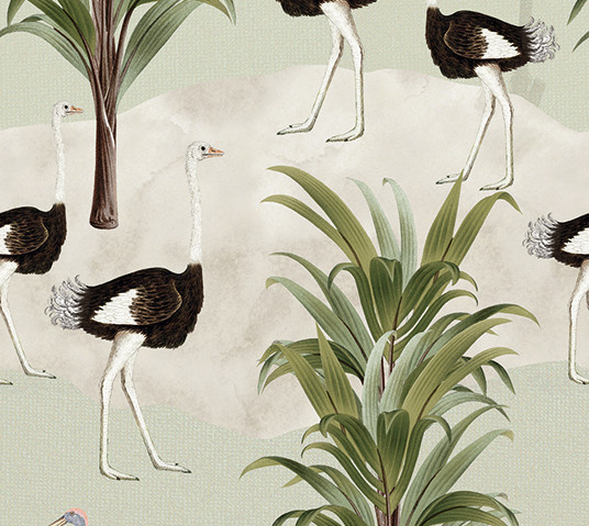 Olive & Noah - Ostrich Jungle green 100x280cm