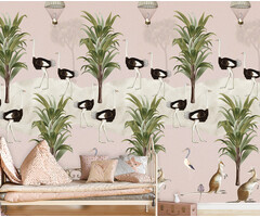 Olive & Noah - Ostrich Jungle Pink 100x280cm