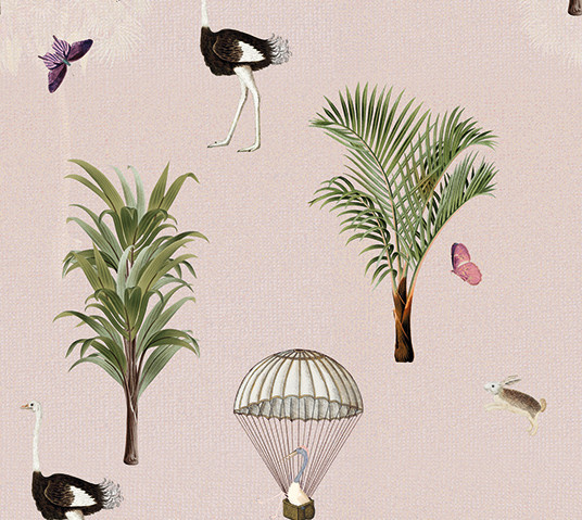 Olive & Noah - Ostrich Repeat pink 100x280cm