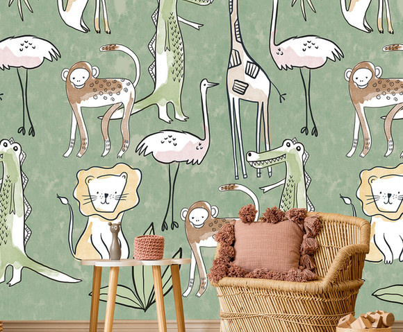 Olive & Noah - Simple Jungle Green 200x280cm