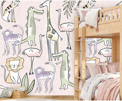 Olive & Noah - Simple Jungle Pink 200x280cm