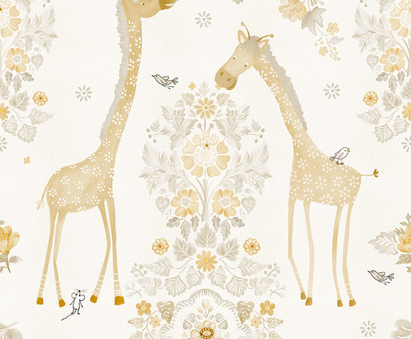 Olive & Noah - Giraffe's Eden oker 200x280cm