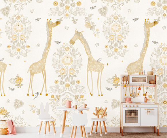 Olive & Noah - Giraffe's Eden oker 200x280cm