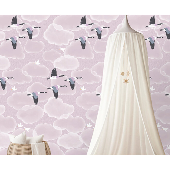 Olive & Noah - Lilac Clouds 100x280cm