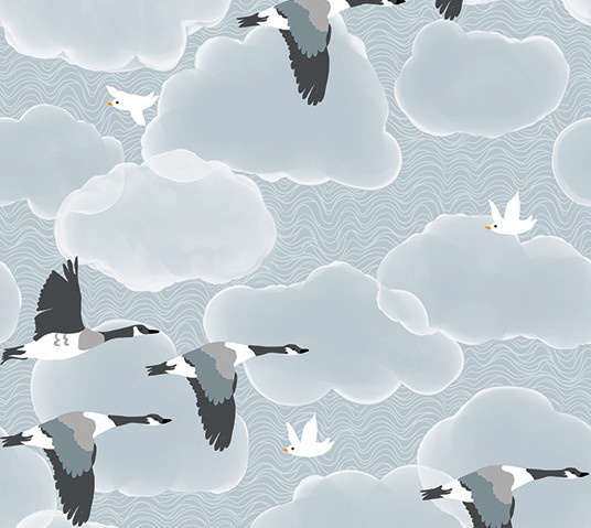 Olive & Noah - Soft Blue Clouds 100x280cm