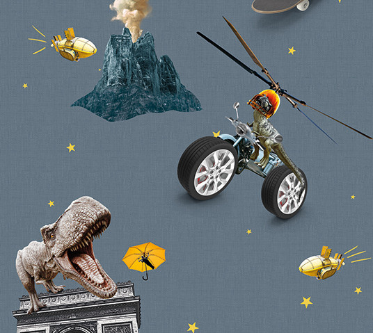 Olive & Noah - Crazy World Blue 100x280cm