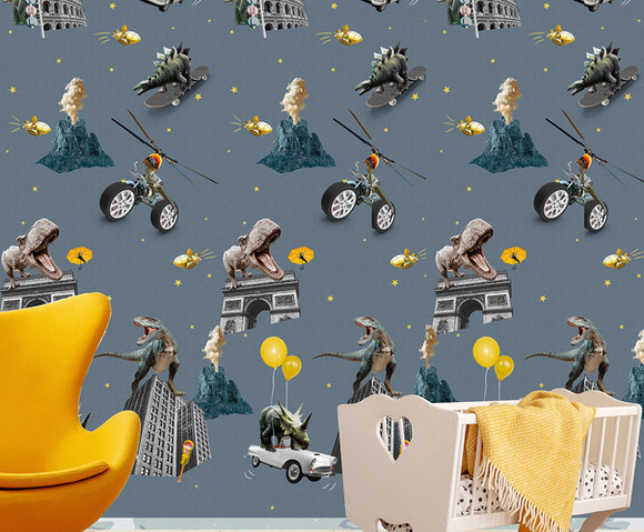 Olive & Noah - Crazy World Blue 100x280cm