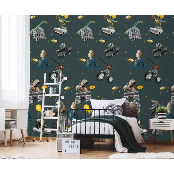 Olive & Noah - Crazy World Petrol 100x280cm