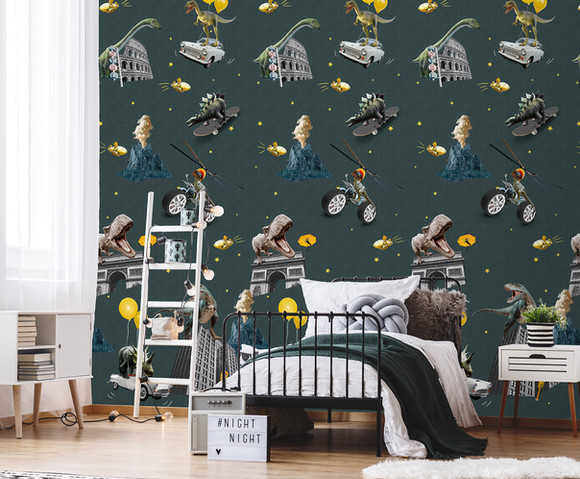 Olive & Noah - Crazy World Petrol 100x280cm