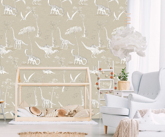 Olive & Noah - Dino Toile Sand 100x280cm