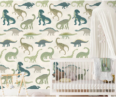 Olive & Noah - Dino's Play Green 100x280cm