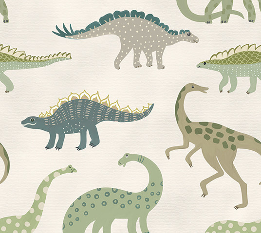 Olive & Noah - Dino's Play Green 100x280cm