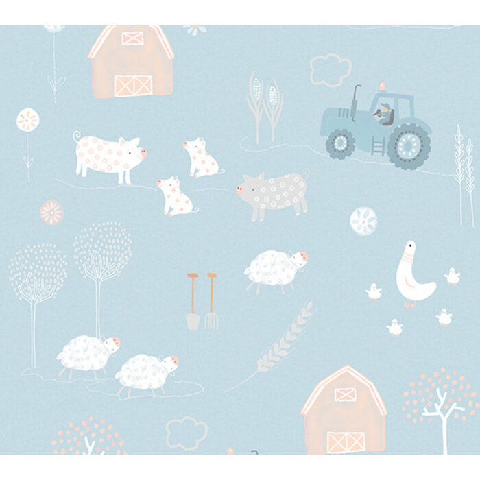 Olive & Noah - Farm L.Blue 100x280cm