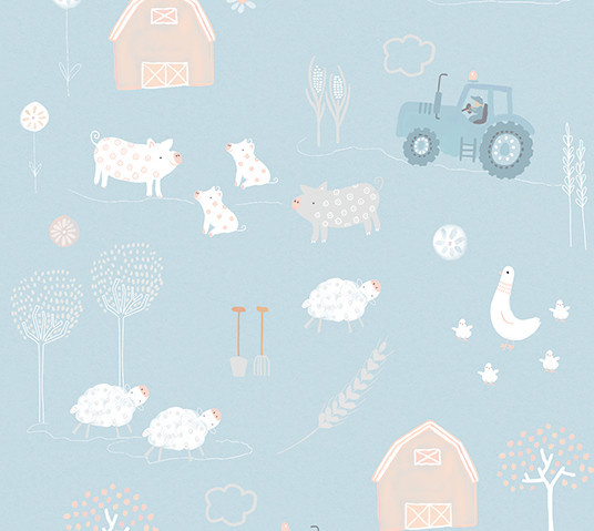 Olive & Noah - Farm L.Blue 100x280cm