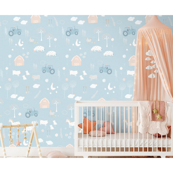 Olive & Noah - Farm L.Blue 100x280cm