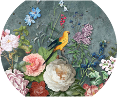 Floral Utopia - Abundance Dark 100x100cm