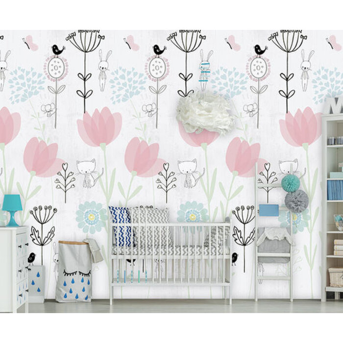 Abby & Bryan - Love my garden pink 100x280cm