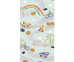 Abby & Bryan - Soap box derby colors 100x280cm